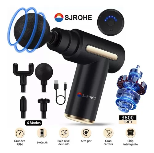 Sjrohe Pistola De Masaje 6 Modos Muscular