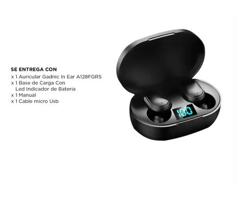 Auricular inalámbrico bluetooth con indicador de batería