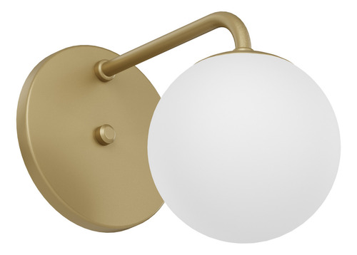 Arandela Jabuticaba Curvada Luminária De Parede Globo Leitoso 12cm Cor Champagne G9 Mf193 Mega Forte Iluminação