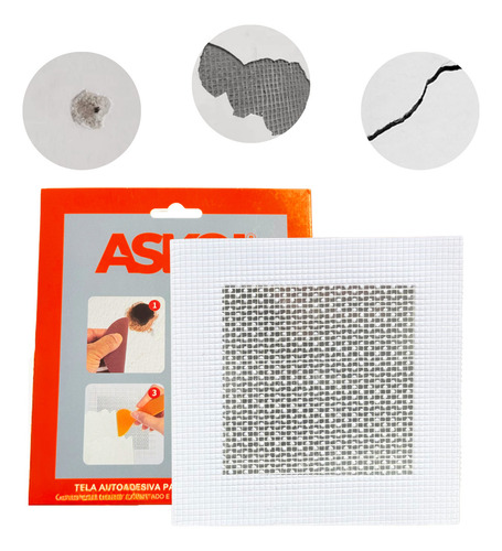2 Telas De Reparo Autoadesiva Para Drywall 15x15cm Askoi