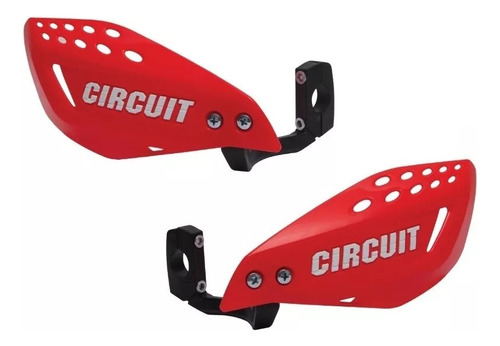 Cubre Puños Circuit Vector Nailon Rojo / Blanco Moto