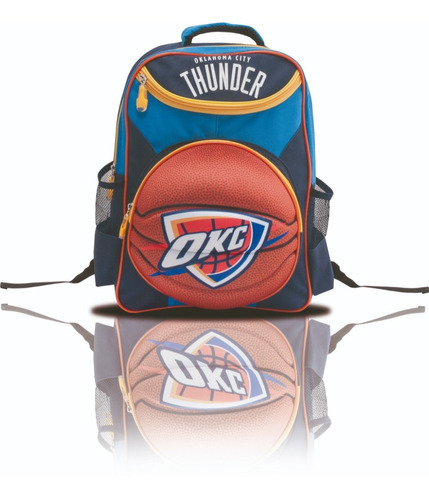 Mochila Infantil 3d Bola Oklahoma City Thunders Cor Azul
