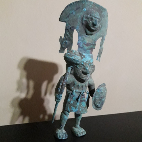 Escultura De Piedra Y De Un Soldado En Cobre Coleccion (Usado)