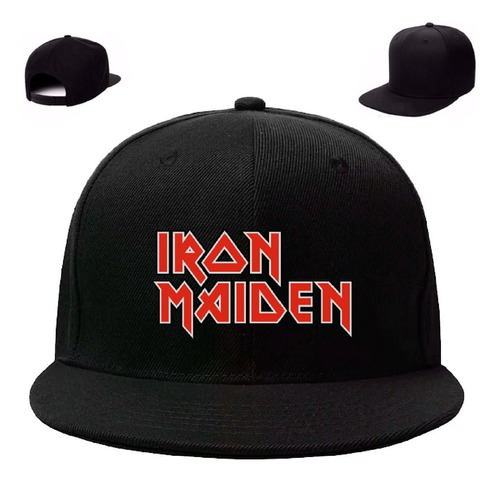 Gorra Plana Estampada Iron Maiden Rock Metal Logo Phn