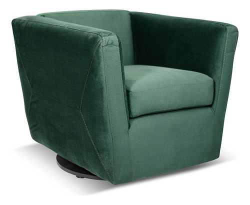 Sillón Individual Giratorio Moderno Terciopelo Verde