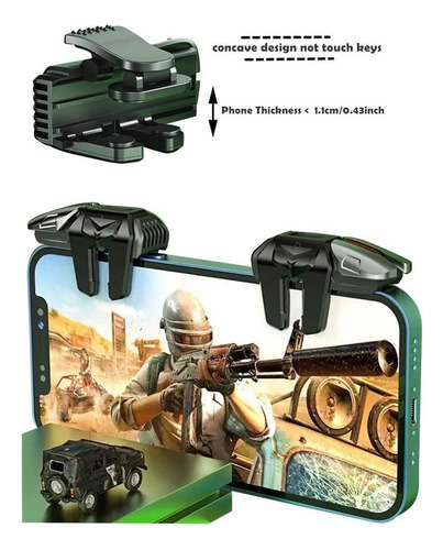 Gatillos Celular Con 4 Botones + Dedales Gamer,gatillos