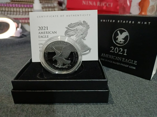 Onza Plata Americana American Eagle Plata 2021 Ley 0.999 (Usado)