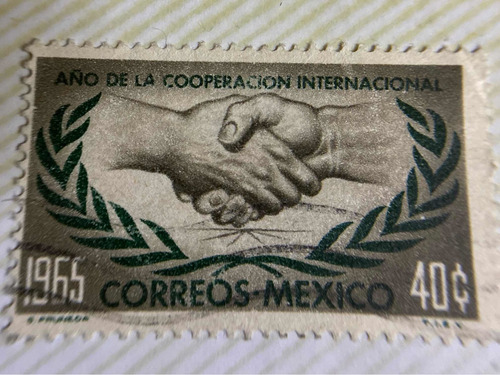 Selló México 1965 Año De La Cooperación 