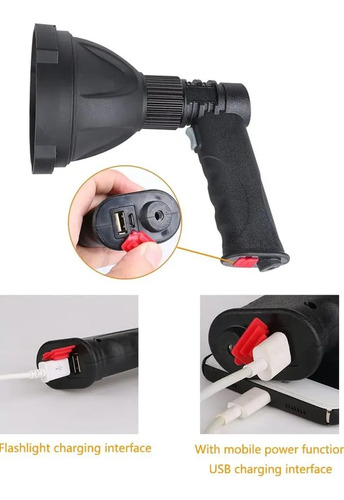 Linterna Super Brillante 1200lm Recargable Caza Camping