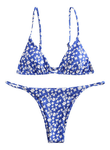 Bañador De Bikini Con Estampado Floral Pequeño Para Mujer