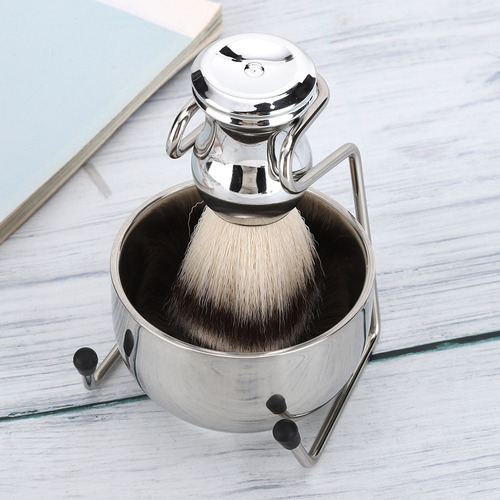 A Brocha De Afeitar De Acero Inoxidable Soap Bowl, Soporte