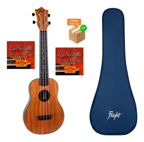 Flight Tuc-55aca Ukc Ukulele Concierto C/ Funda Y Cuerdas Color Natural