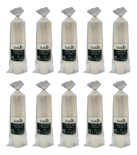 Copo Papel Descartável 180ml Café Chá Bebidas Eco Com 500un Cor Branco