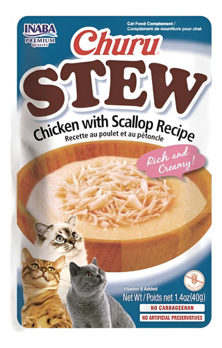 Churu Stew Pollo Con Ostion Pack De 6 - Alimento Para Gato