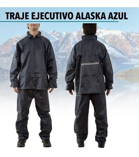 Traje Agua Lluvia Ejecutivo Azul Impermeable