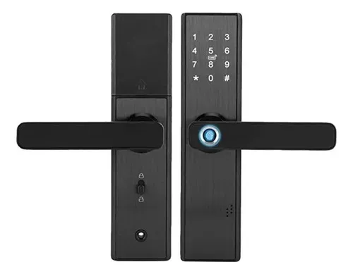 Cerradura de puerta inteligente con tarjeta de contraseña y huella digital  Tuya WiFi APP - MEGATRONICA