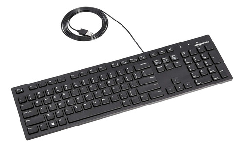 Teclado Amazon Basics Con Cable Usb/negro