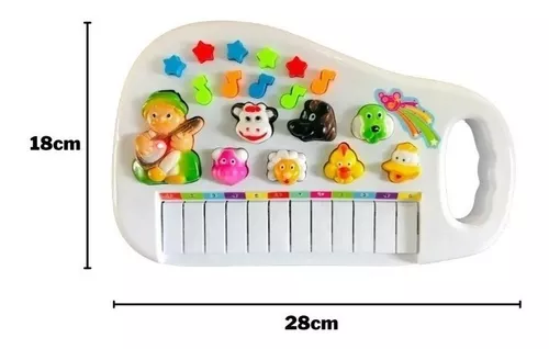 Piano Musical Educativo Animais Brinquedo Som Infantil Bebe Cor