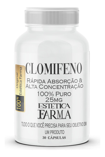Clomifeno Rápida Absorção Alta Concentração 25mg 100% Pura Sabor Sem Sabor