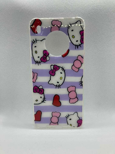 Funda Para Celular De Hello Kitty Fondo Morado Con Blanco Blanco