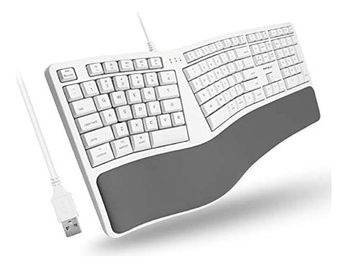 Teclado Macally Ergonómico Con Cable Para Mac/blanco-gris