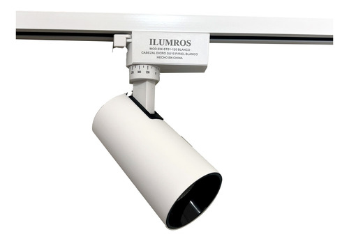 Riel Luces Blanco 2mt + 5 Cabezales + 5 Lamparas Dicro Gu10 Blanco