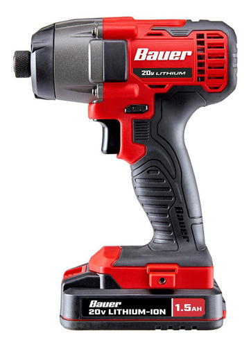 Taladro Y Taladro De Impacto Bauer, 20v, 2 Baterias Y Carg Rojo 0 (Usado)