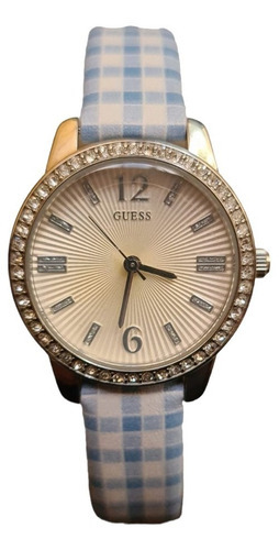 Reloj Mujer Guess W0813l1 Precio Especial Original Color De La Correa Celeste