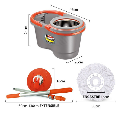 Imagen 3 de 10 de Turbo Matic Balde Centrífugo Acero Inoxidable Iberia Pronto