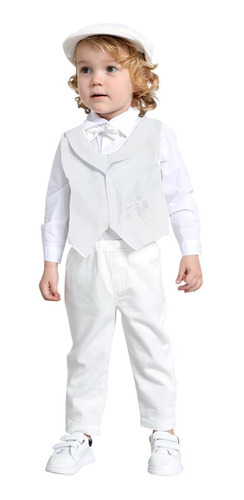 Conjunto Terno Infantil Bebe Batizado Casamento Pajem Gravat