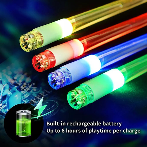 Baquetas Con Iluminación Led, Baquetas De 15 Colores