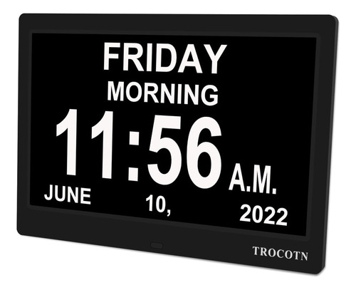 Trocotn Reloj Digital De 10 Pulgadas Reloj Calendario Pantal