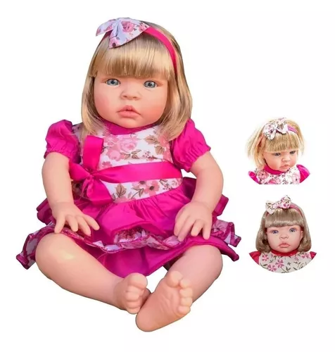 Boneca Bebê Reborn Barata Siliconada Linda Baby Dolls Loira - USA Magazine