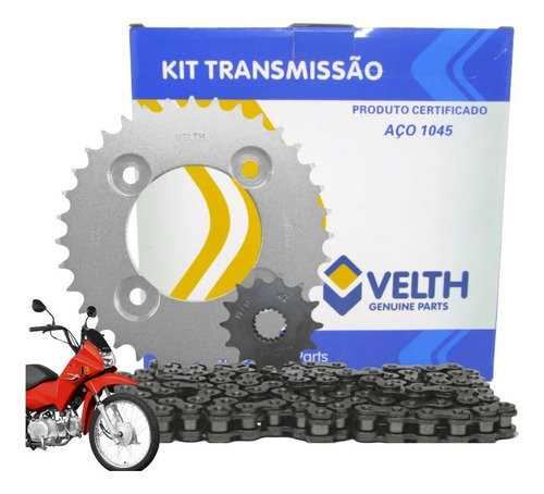 Kit Transmissão Relação Pop 100 2007 Ate 2012 Velth