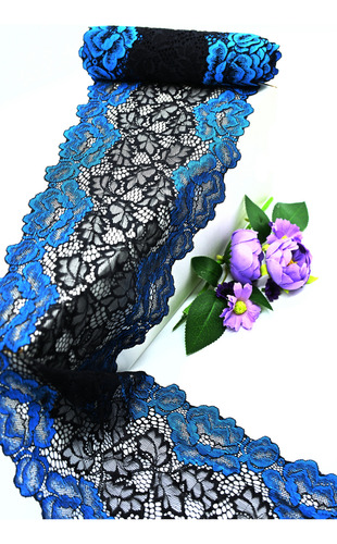 Rollo De Encaje Bicolor Floral De Alta Calidad 7014 Hade