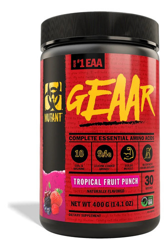 Aminoácidos Eeas Mutant Geaar Electrolitos 30 Servicios Sabor Tropical Fruit Punch