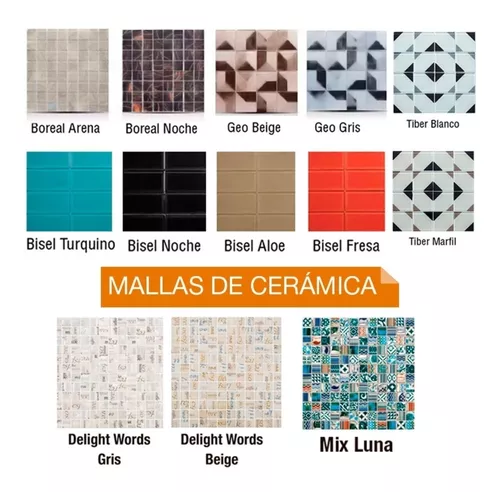 Mallas Baño Cocina Pared Ceramicas Lujo