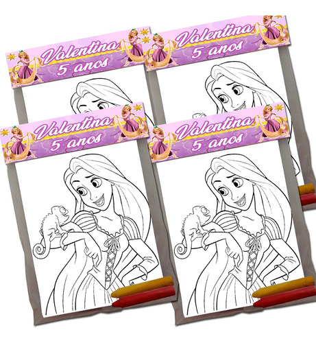 10 Kit's Para Colorir Personalizado Rapunzel / Enrolados Mod 02
