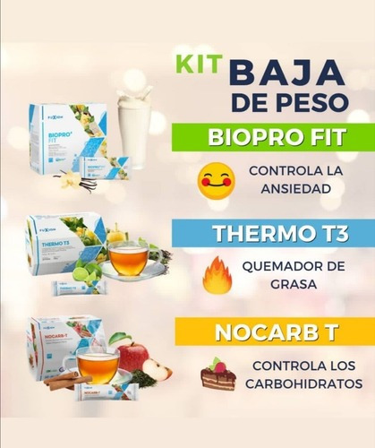 Pack De Fuxion Baja De Peso Biopro+fit+themo T3+ Nocarb-t+