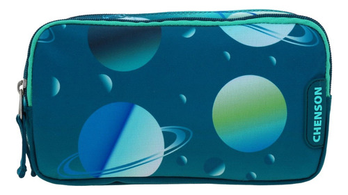 Lapicera Estuche Doble Chenson Anter Para Niño Planetas Azul Anter