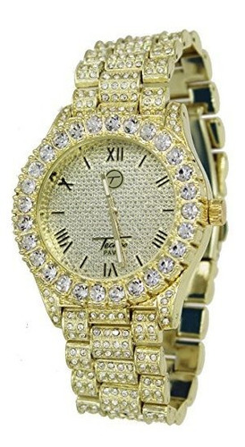 Totalmente Helada Pave Hip Hop Para Hombre Bling Bling Watch