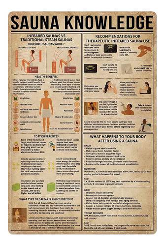 Tarotore Letrero Metal Vintage Conocimiento Sauna Guia Para