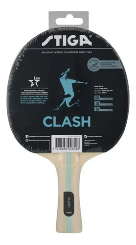 Raqueta Paleta Tenis De Mesa Stiga Clash 1 Estrella Ittf Color Negro Tipo De Mango Cóncavo
