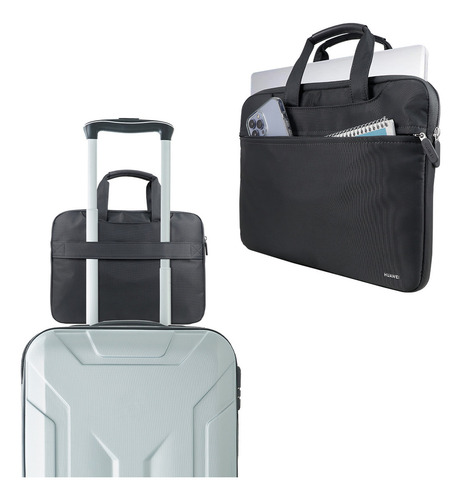 Maletin Para Laptop Huawei 14 In Resistente Al Agua Diseño Ergonómico Ligera Y Segura Bolsillos Multiusos Ideal Para Viajes Color Gris