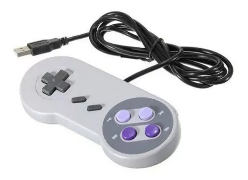 Controle Usb Super Nintendo Snes Compatível Com Computador Pc Mac