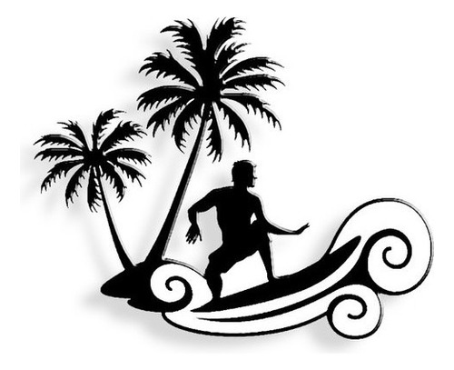 Vinilo Decorativo Ola Surf Playa Deportes Extremos Palms
