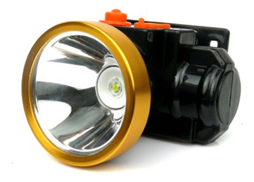 Lanterna De Cabeça Recarregável 1 Led 3w Camping Ciclismo Cor da lanterna Preta Cor da luz Branco