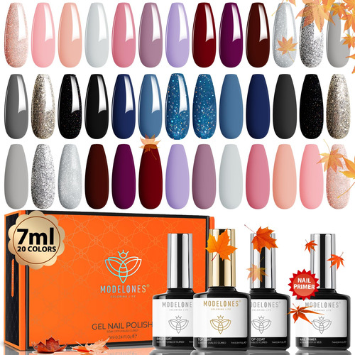 Modelones Kit De 24 Esmaltes De Uñas De Gel, 20 Colores De.