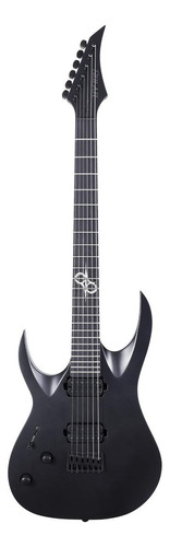 Guitarra elétrica para  canhoto Solar A2.6 type a de  mogno carbon black fosco com diapasão de ébano