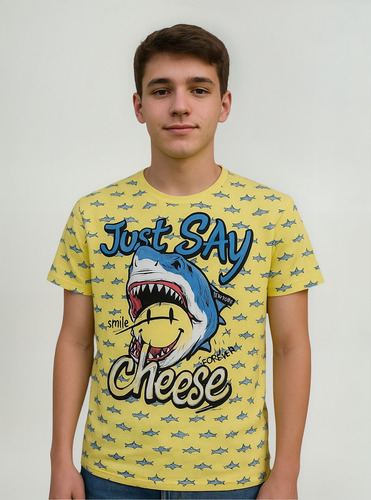 Playera Juvenil Niño Est Tiburon